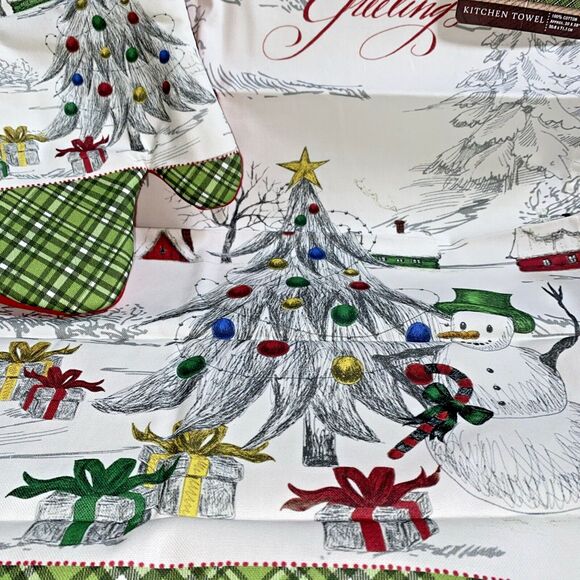 Michel Design Works Season’s Greetings Oven Mitt + Kitchen Towel (Cotton) - Picture 3 of 4